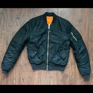 Alpha Industries MA1 Bomber Jacket Black - Slim Fit M